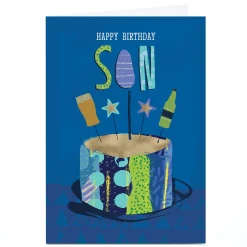 Best Personalised Rebecca Prinn Birthday Card - Birthday Cake, Son For Son|Son