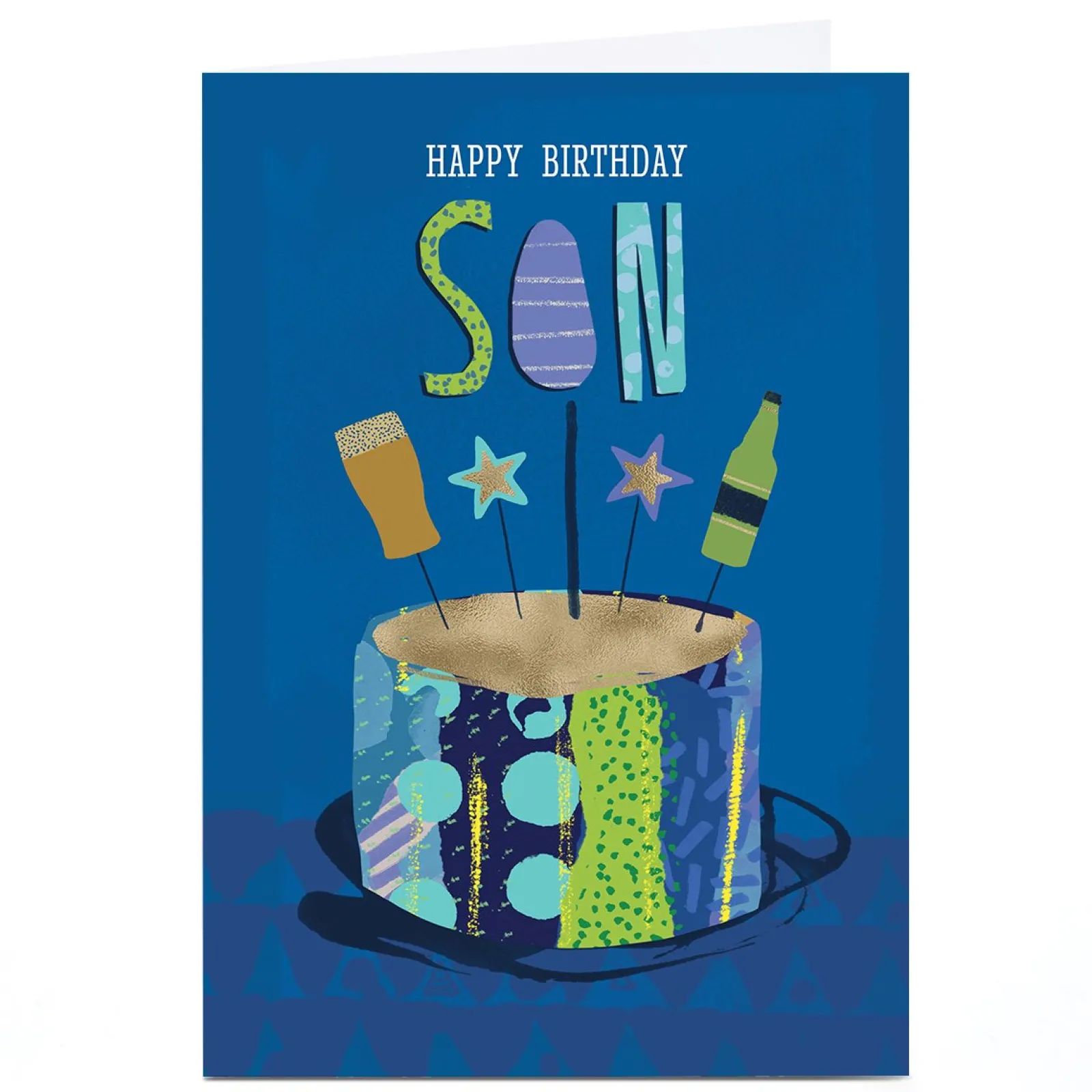 Best Personalised Rebecca Prinn Birthday Card - Birthday Cake, Son For Son|Son