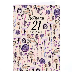 Personalised Rebecca Prinn 21st Birthday Card For Girlfriend|For Friend