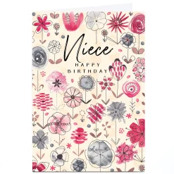 New Personalised Rebecca Prinn Birthday Card - Flower Pattern, Niece For Niece|Birthday