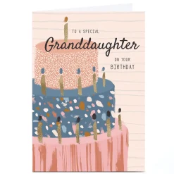 Sale Personalised Rebecca Prinn Birthday Card - Cake & Candles Granddaughter For Granddaughter|Granddaughter