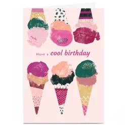 Card Factory Personalised Rebecca Prinn Birthday Card - Ice Cream Cones