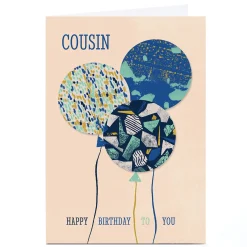 Online Personalised Rebecca Prinn Birthday Card - Balloons, Cousin Birthday|For Him