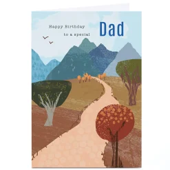 Online Personalised Rebecca Prinn Birthday Card - Mountain Path Dad For Dad|Dad