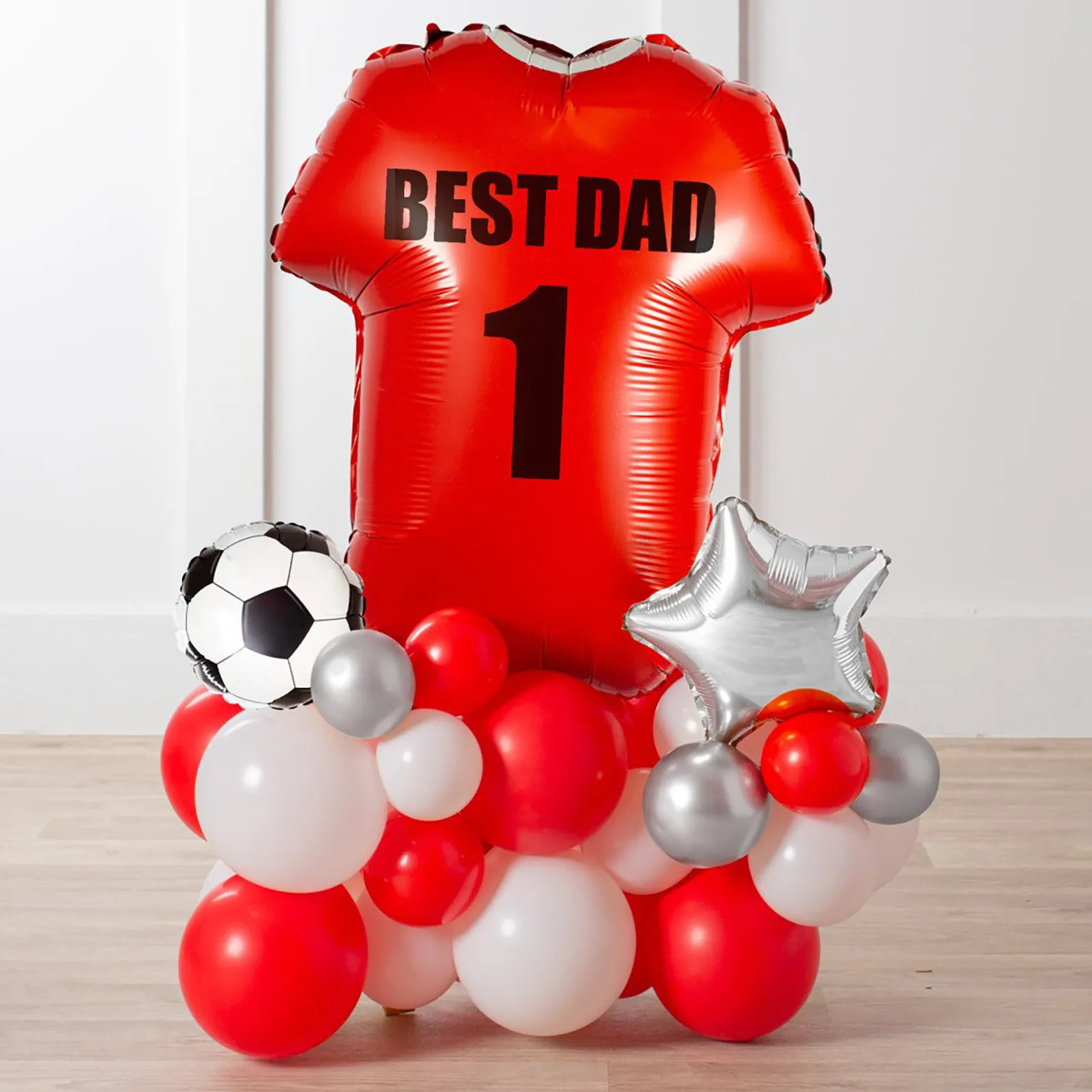 Personalised Red Football Shirt Balloon Stack - Delivered Inflated! Kids Balloons For Kids|Balloons For Him