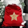 Kids Card Factory Personalised Red Star Pom-Pom Christmas Sack