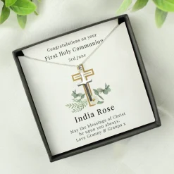 Best Personalised Religious Sentiment Cross Necklace & Box Kids Jewellery & Keepsakes|Gifts For Babies