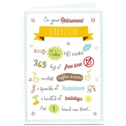 Personalised Retirement Card - Brand New Start Retirement