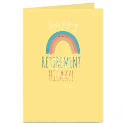 Card Factory Personalised Retirement Card - Happy Rainbow