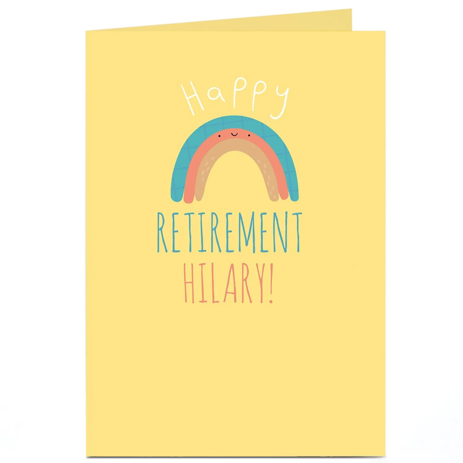 Card Factory Personalised Retirement Card - Happy Rainbow