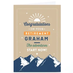 New Personalised Retirement Card - Adventure Starts Now Retirement