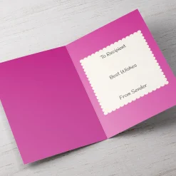 Card Factory Personalised Retirement Card - Pink & Purple Roses