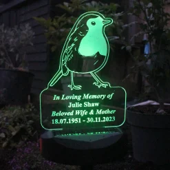 Card Factory Personalised Robin Memorial Outdoor Solar Light