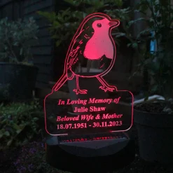 Card Factory Personalised Robin Memorial Outdoor Solar Light