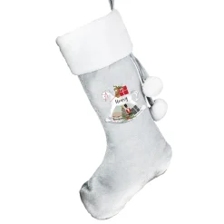 Kids Card Factory Personalised Rocking Horse Luxury Silver Christmas Stocking