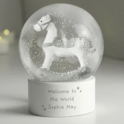 Kids Card Factory Personalised Rocking Horse Glitter Snow Globe