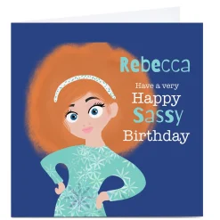 Card Factory Personalised Rosha Designs Birthday Card - Sassy