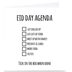 Card Factory Personalised Roshah Designs Eid Card - Eid Day Agenda