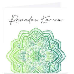 Best Personalised Roshah Designs Eid Card - Ramadan Kareem Green Eid