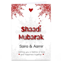Discount Personalised Roshah Designs Card - Shaadi Mubarak, Happiness Wedding