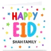 Card Factory Personalised Roshah Designs Eid Card - Colourful Stars