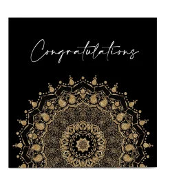 Card Factory Personalised Roshah Designs Congratulations Card - Black & Gold