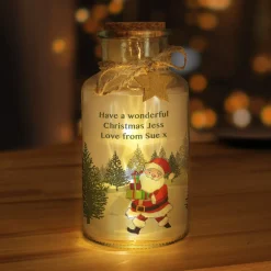 Personalised Santa LED Glass Jar Personalised Jewellery And Keepsakes|Jewellery & Keepsakes