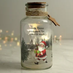 Personalised Santa LED Glass Jar Personalised Jewellery And Keepsakes|Jewellery & Keepsakes