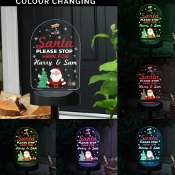 Personalised Santa Stop Here Outdoor Solar Light Personalised Canvas & Wall Art|Photo Prints & Wall Art