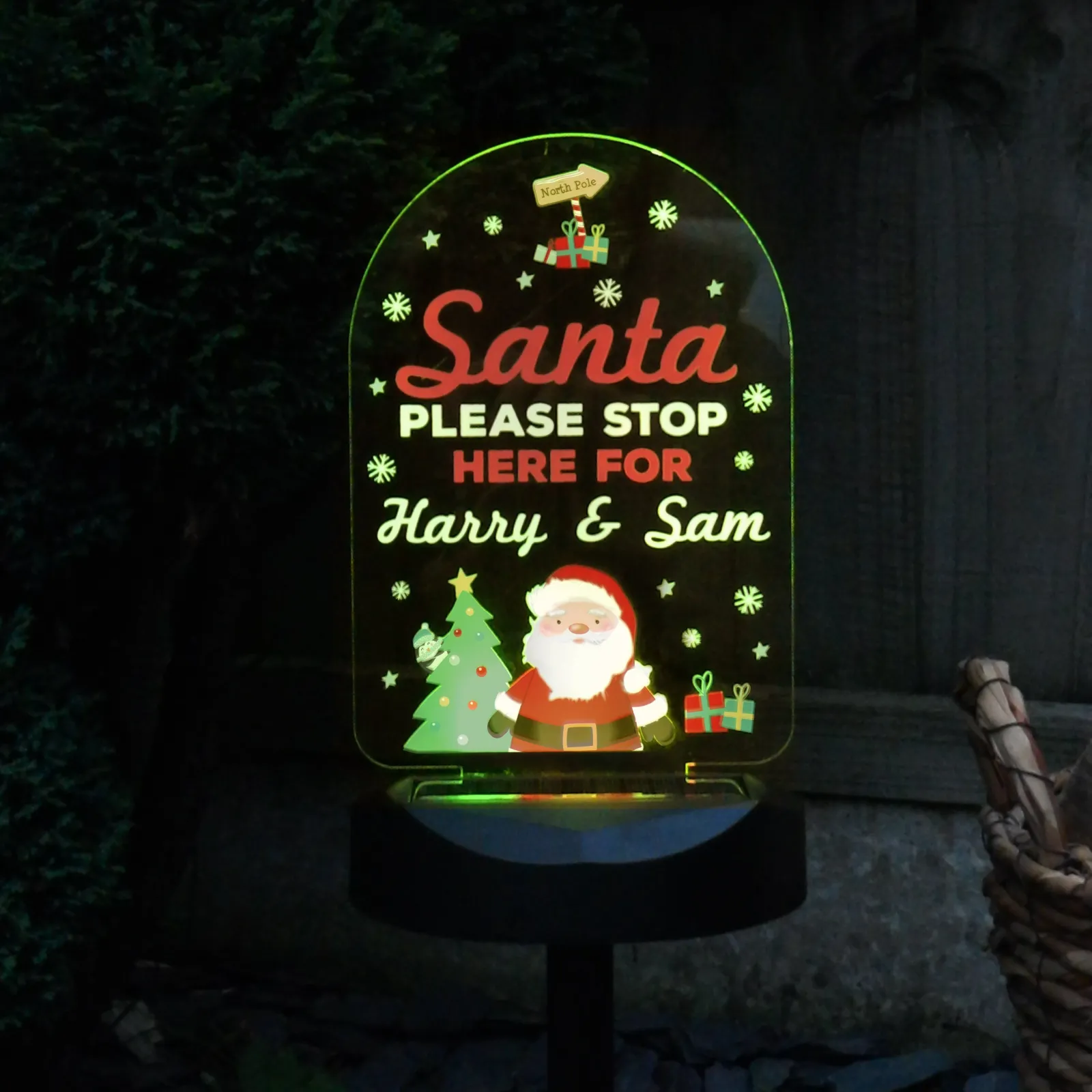 Personalised Santa Stop Here Outdoor Solar Light Personalised Canvas & Wall Art|Photo Prints & Wall Art