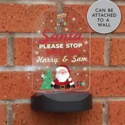 Personalised Santa Stop Here Outdoor Solar Light Personalised Canvas & Wall Art|Photo Prints & Wall Art