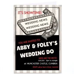 Card Factory Personalised Save The Date Card - Wedding Showtime