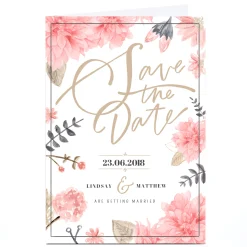 Discount Personalised Save The Date Card - Floral Chic Invitations|Wedding
