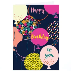 Personalised Sazerelli Birthday Card - Balloons Birthday|For Her