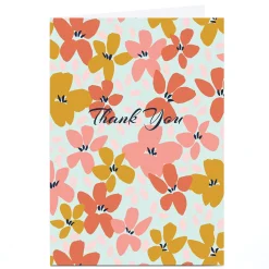 Personalised Sazerelli Thank You Card - Autumn Flowers Thank You