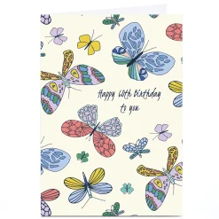 Clearance Personalised Sazerelli 60th Birthday Card - Butterflies For Wife|For Mum
