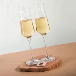 New Personalised Set Of Premium Flutes - Mr & Mrs Personalised Glasses|Glassware