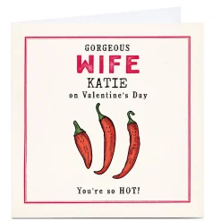 Card Factory Personalised Shout! Valentine's Day Card - Wife Chillies