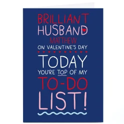 Discount Personalised Shout! Valentine's Day Card - Husband To Do List Funny
