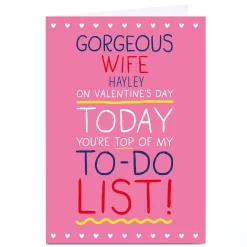 Discount Personalised Shout! Valentine's Day Card - Wife To Do List Funny