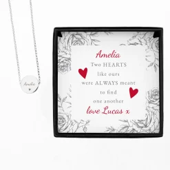 Outlet Personalised Silver Plated Heart Necklace and Box Personalised Jewellery And Keepsakes|Jewellery & Keepsakes