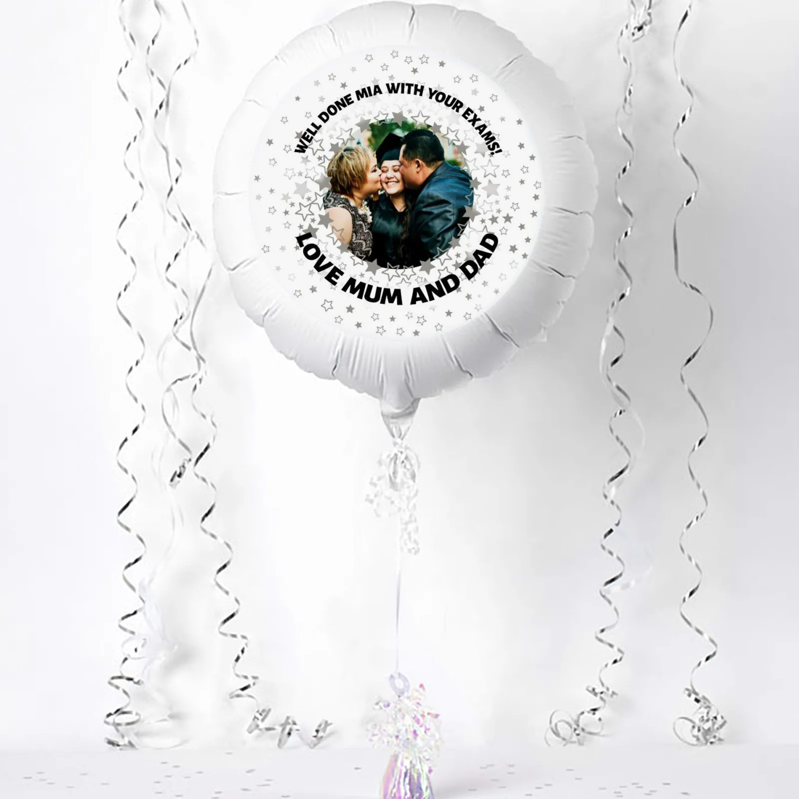 New Personalised Silver Star Exam Success Photo Balloon Personalised Party|Balloons For Him