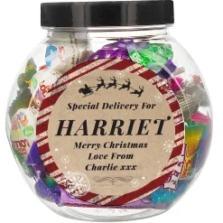 Kids Card Factory Personalised Special Delivery Christmas Sweet Jar
