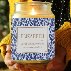 Card Factory Personalised Spotty Large Vanilla Scented Candle Jar