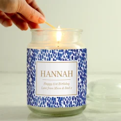 Card Factory Personalised Spotty Large Vanilla Scented Candle Jar