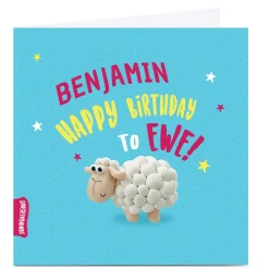 Card Factory Personalised Squidgalicious Card - Happy Birthday To Ewe