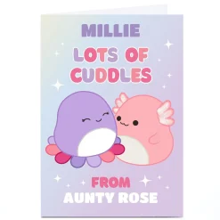 Online Personalised Squishmallows Birthday Card - Lots of Cuddles Kids For Kids|Birthday