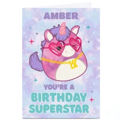 Kids Card Factory Personalised Squishmallows Birthday Card - Birthday Superstar
