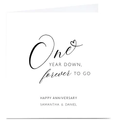 Card Factory Personalised 1st Anniversary Card - Forever To Go