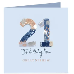 Hot Personalised 21st Birthday Card - It's Birthday Time Great Nephew BOY For Nephew|For Grandson